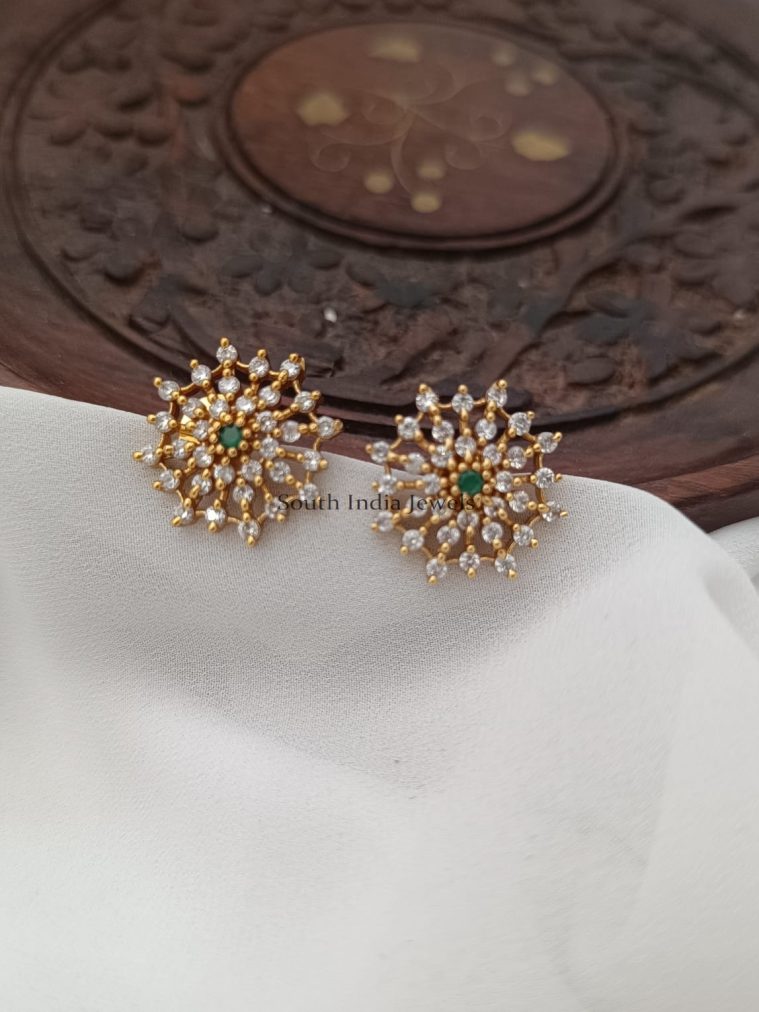 Emerald White Diamond Replica Earrings