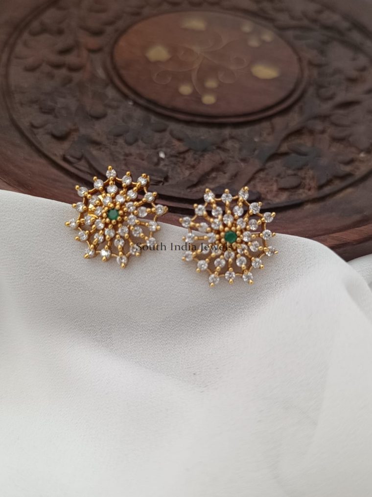 Emerald White Diamond Replica Earrings