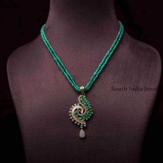 Everlasting Green Beaded Zircon Necklace