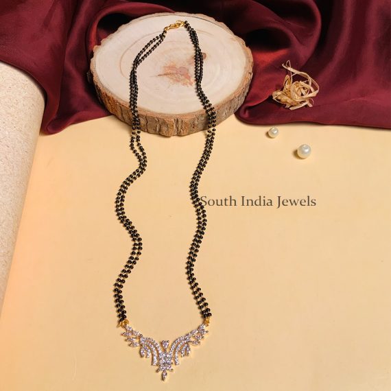 Exquisite Gold Plated Solitaire Diamond Mangalsutra