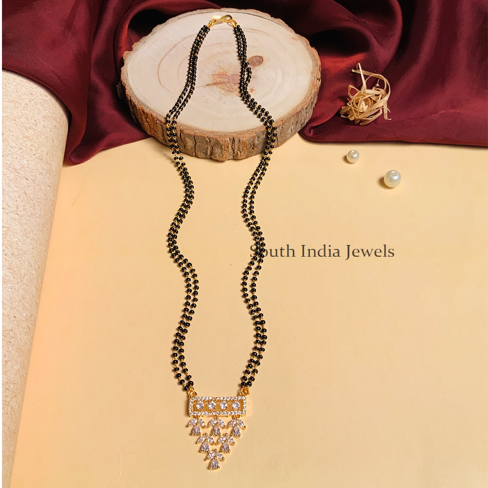 Gorgeous And Unique Gold Plated Solitaire Diamond Mangalsutra