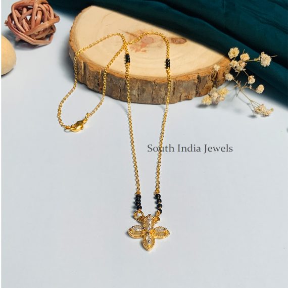 Gorgeous Gold Plated Solitaire Diamond Mangalsutra