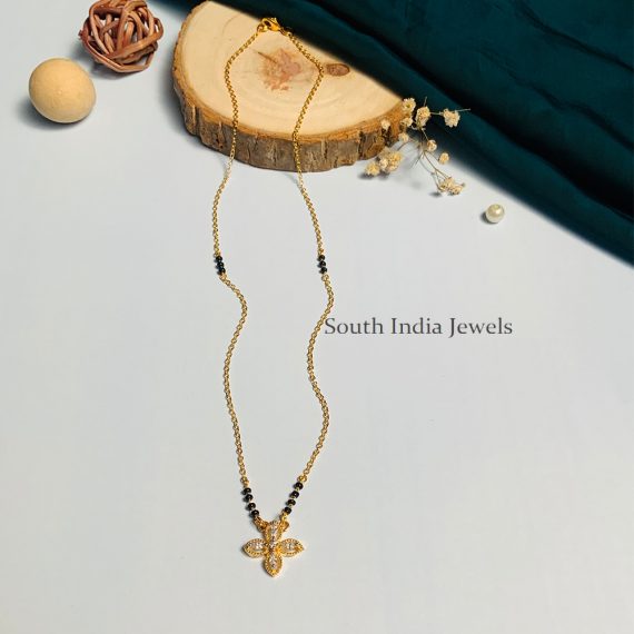 Gorgeous Gold Plated Solitaire Diamond Mangalsutra