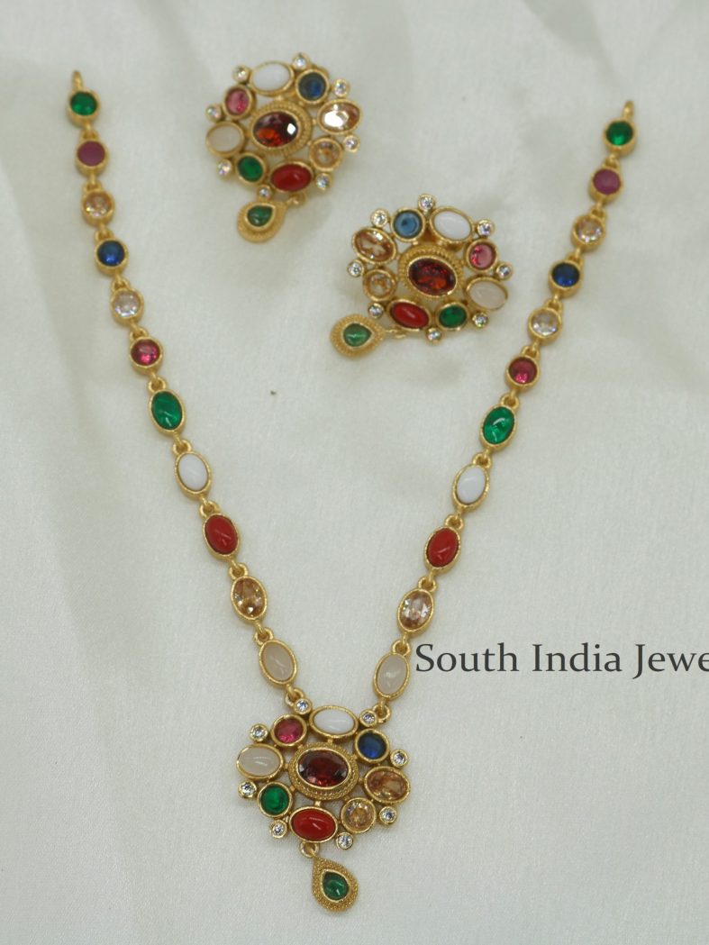 Gorgeous Navratna Stones Necklace