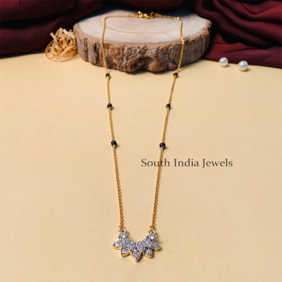 Marvelous Gold Plated Solitaire Diamond Mangalsutra