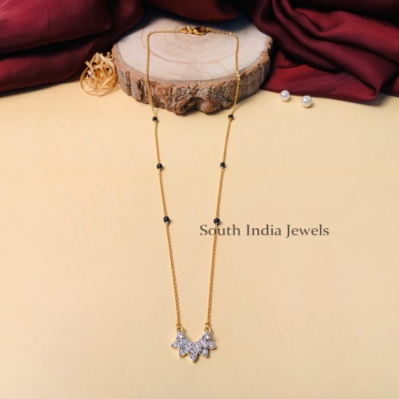 Marvelous Gold Plated Solitaire Diamond Mangalsutra