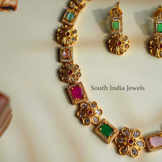 Ravishing Navarathna Necklace Set