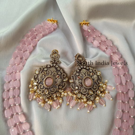 Splendid Victorian Style Pink Beads Haram