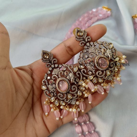 Splendid Victorian Style Pink Beads Haram