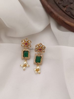 Square Emerald Earrings