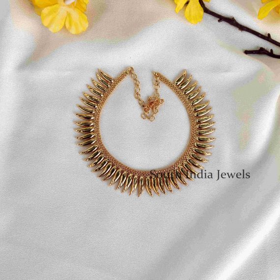 Stunning Gold Look Kerala Style Spike Necklace