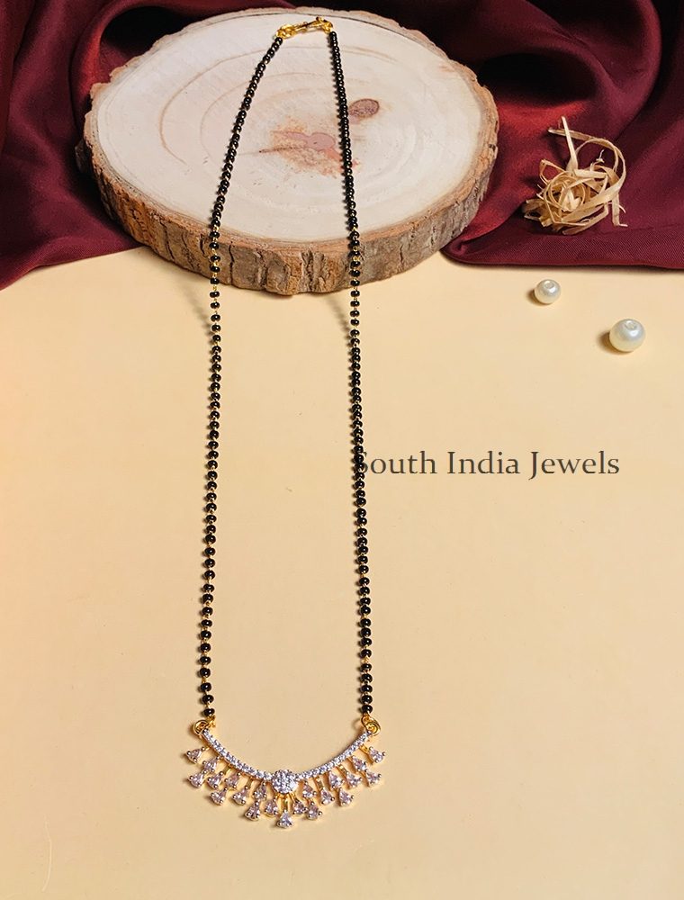 Stunning Gold Plated Solitaire Diamond Mangalsutra