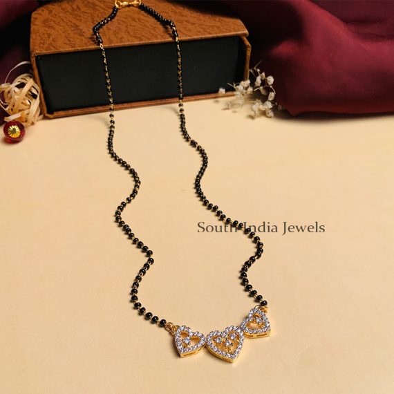 Stunning Gold Plated Solitaire Diamond Mangalsutra