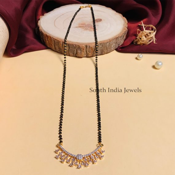 Stunning Gold Plated Solitaire Diamond Mangalsutra