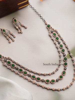 Stunning Three Layer Victorian Emerald Necklace Set