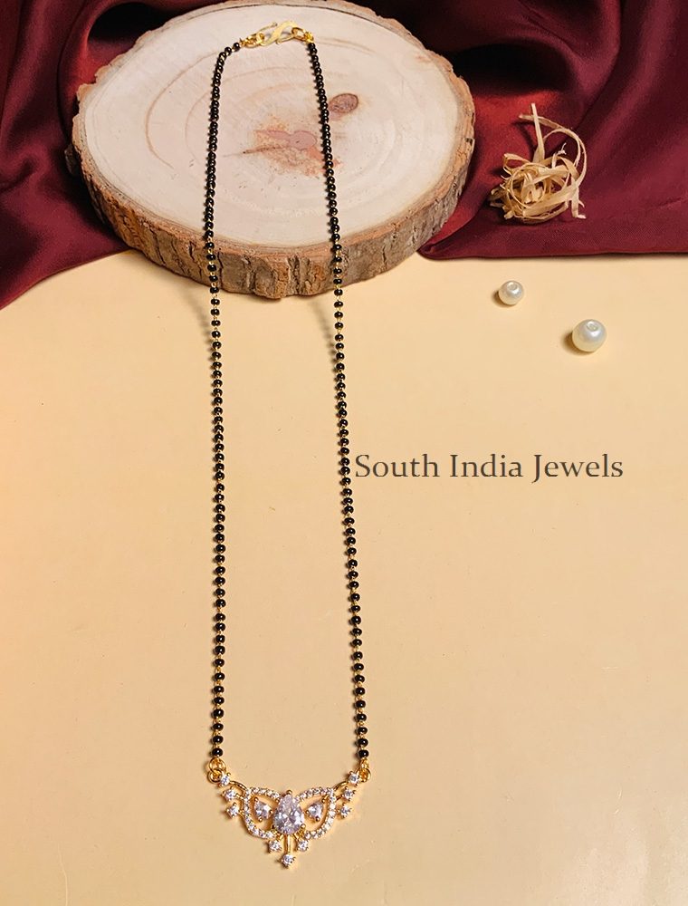 Traditional Gold Plated Solitaire Diamond Mangalsutra