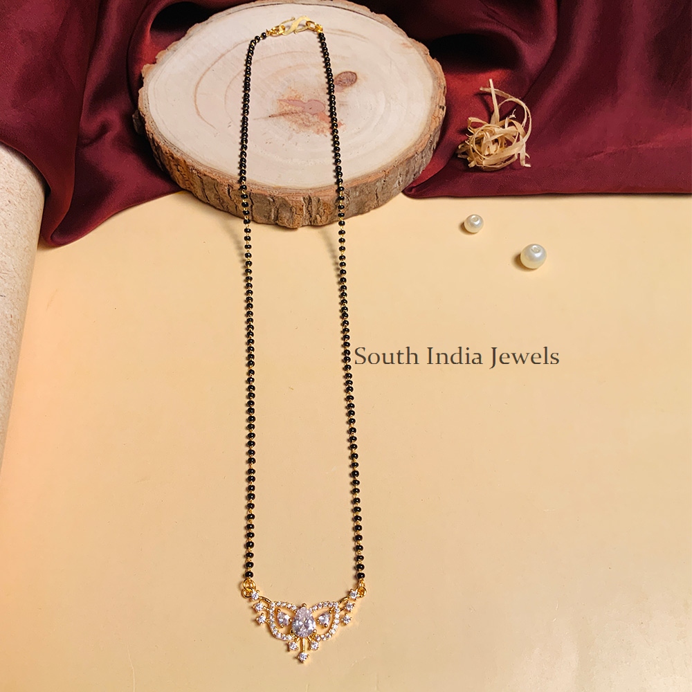 Traditional Gold Plated Solitaire Diamond Mangalsutra