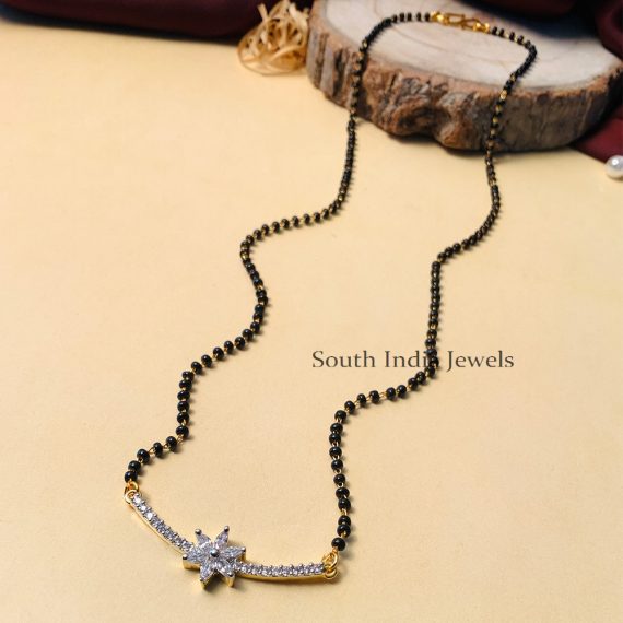 Trendy Gold Plated Solitaire Diamond Mangalsutra