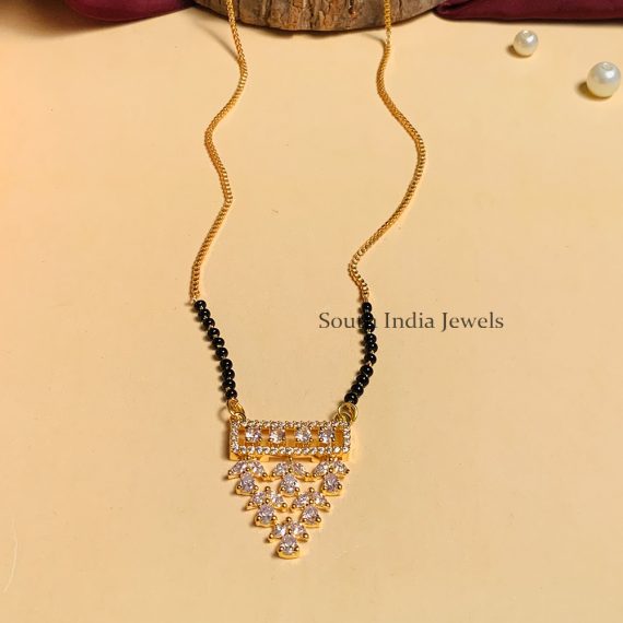 Trendy Gold Plated Solitaire Diamond Mangalsutra