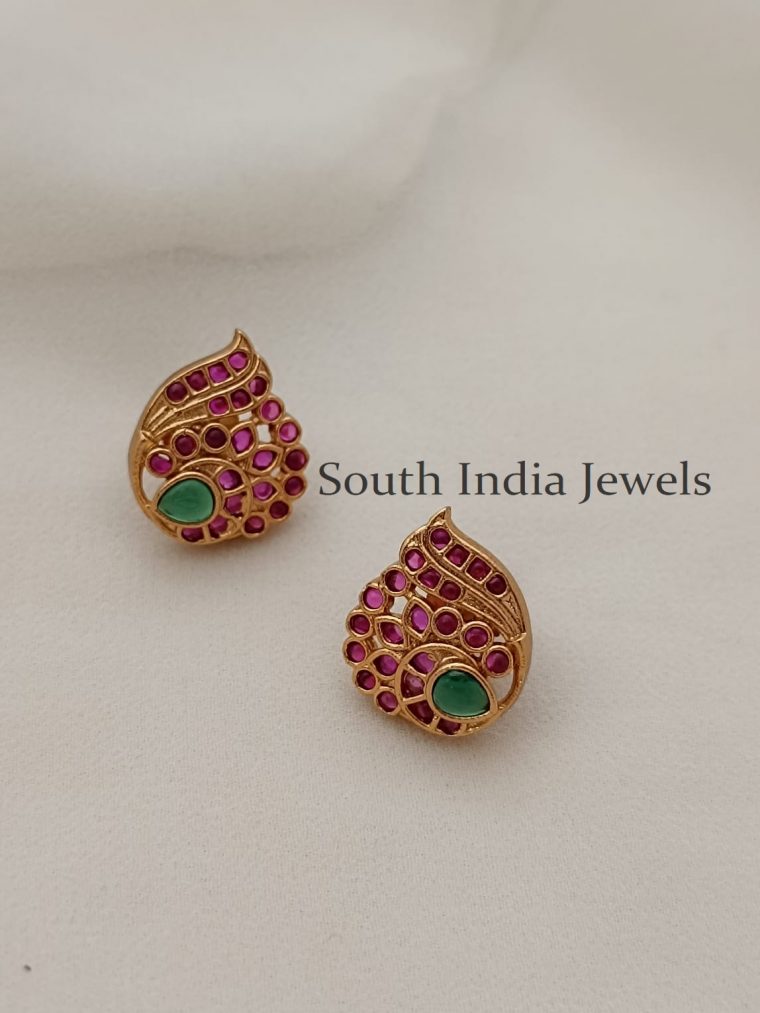 Trendy Tilag Style Ruby Earrings