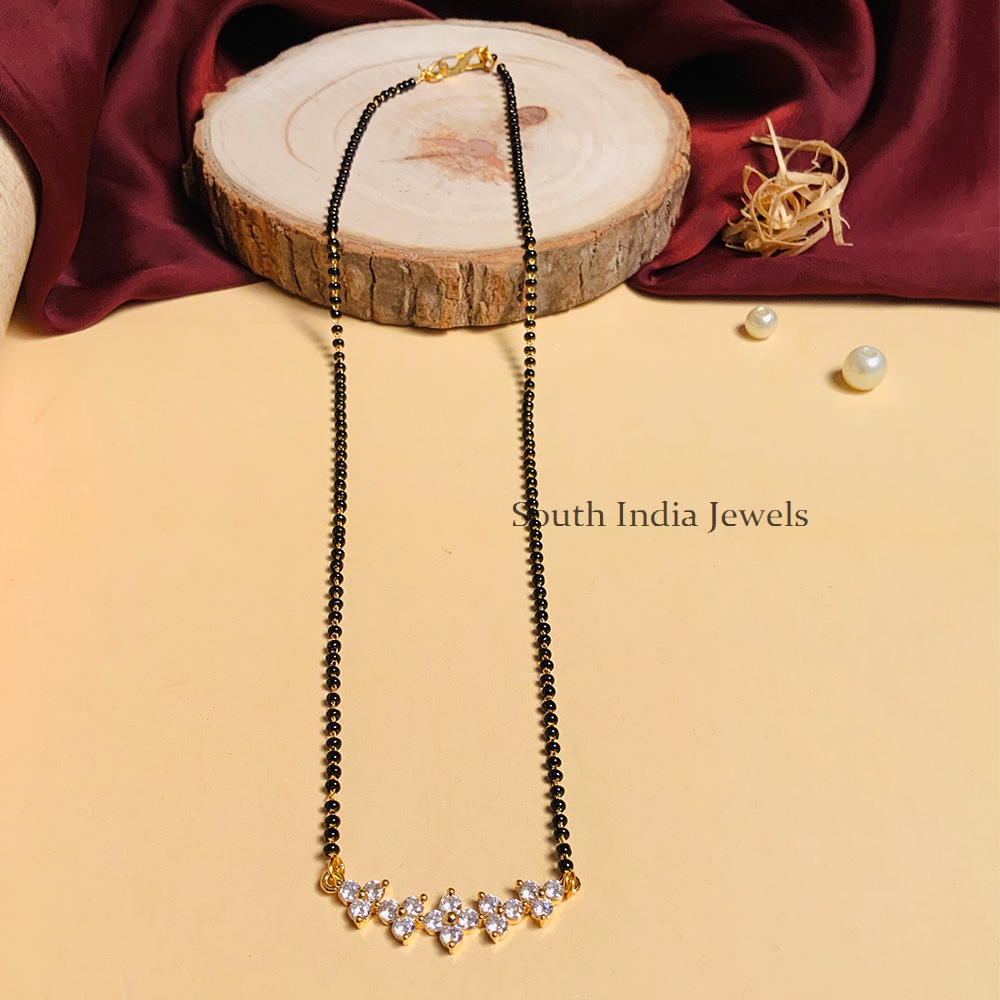 Vintage Gold Plated Solitaire Diamond Mangalsutra