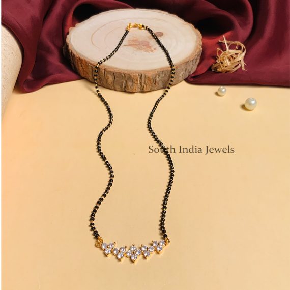 Vintage Gold Plated Solitaire Diamond Mangalsutra