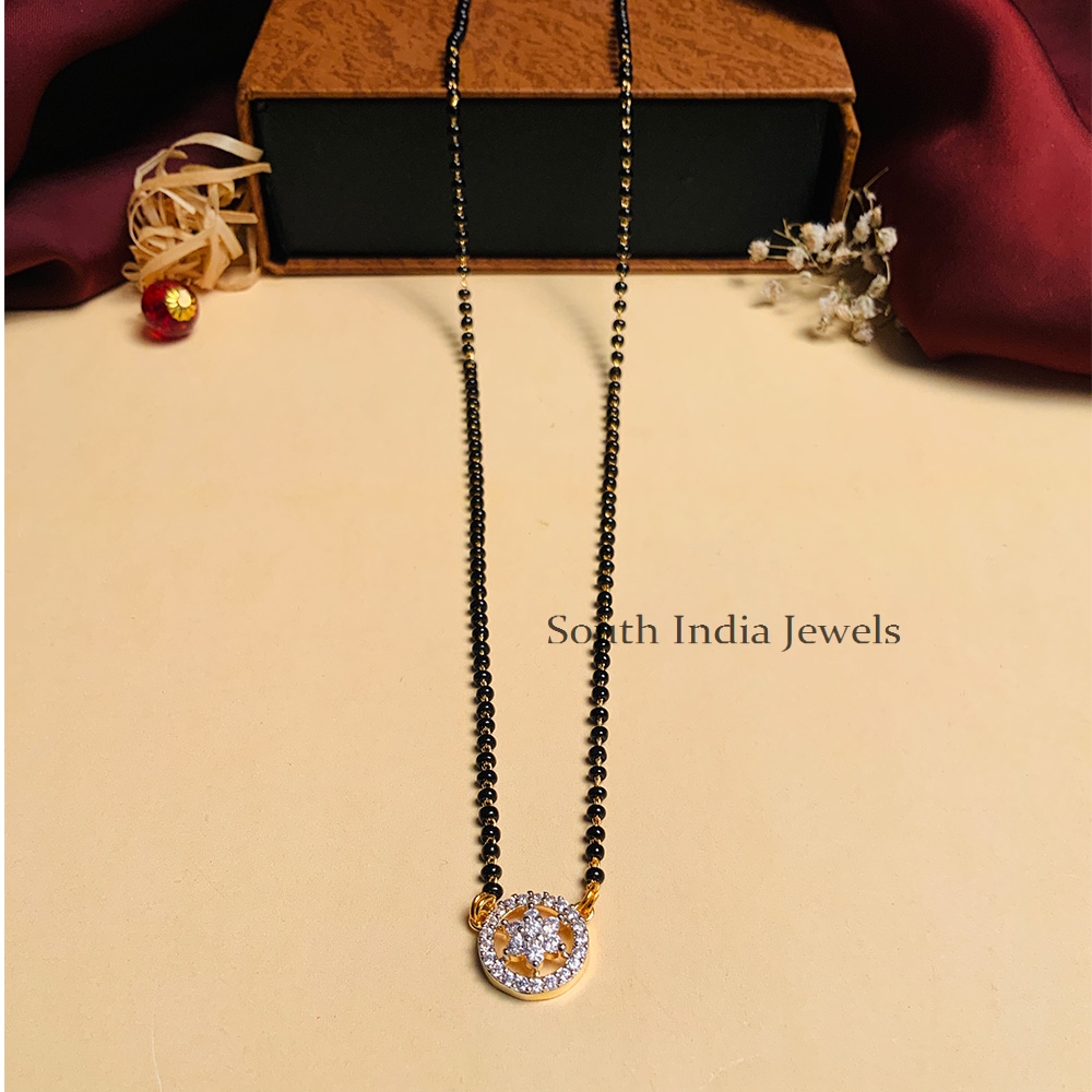 Wonderful Gold Plated Solitaire Diamond Mangalsutra