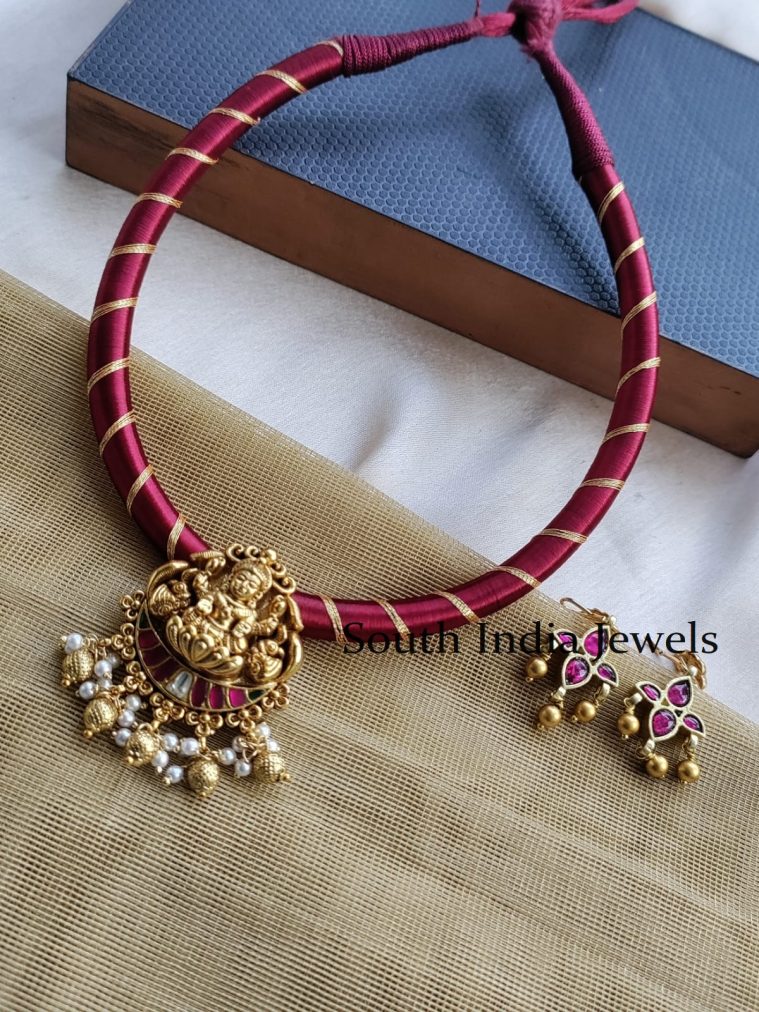 Wonderful Jadau Lakshmi Necklace Set