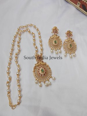 Amazing Antique Pendant on Pearl Chain