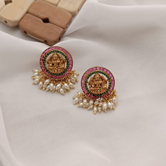 Antique Lakshmi Pearl Earrings