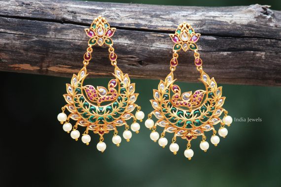 Beautiful Kemp Stone Floral Design Earrings