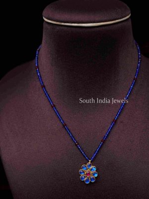 Blue Polki Beaded Chain