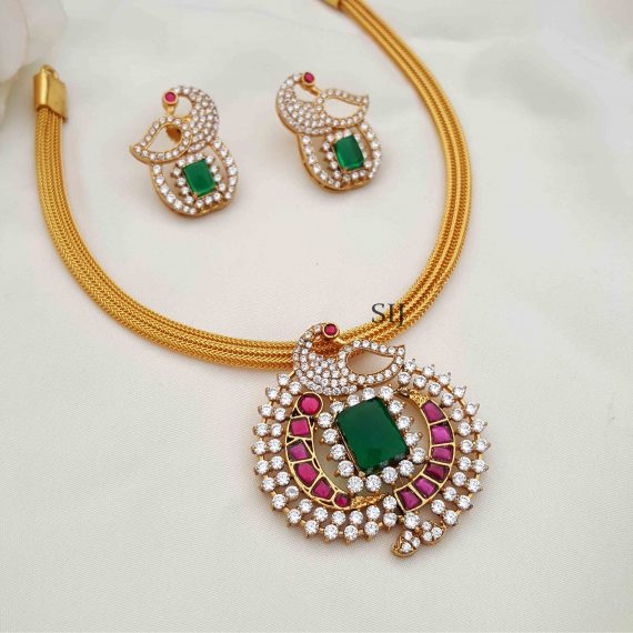 Charming Peacock Design High Necklace
