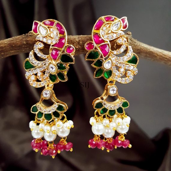 Cute Kundan Jadau Stone Earring Drops