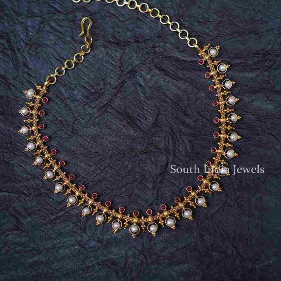 Cute Silver Necklace Set - South India Jewels