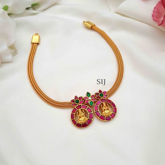 Dazzling Beauty Lakshmi Motifs Necklace