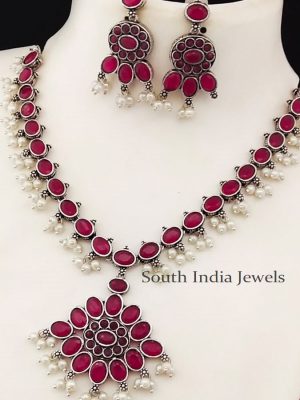 Ethnic Attigai Oxidised Necklace