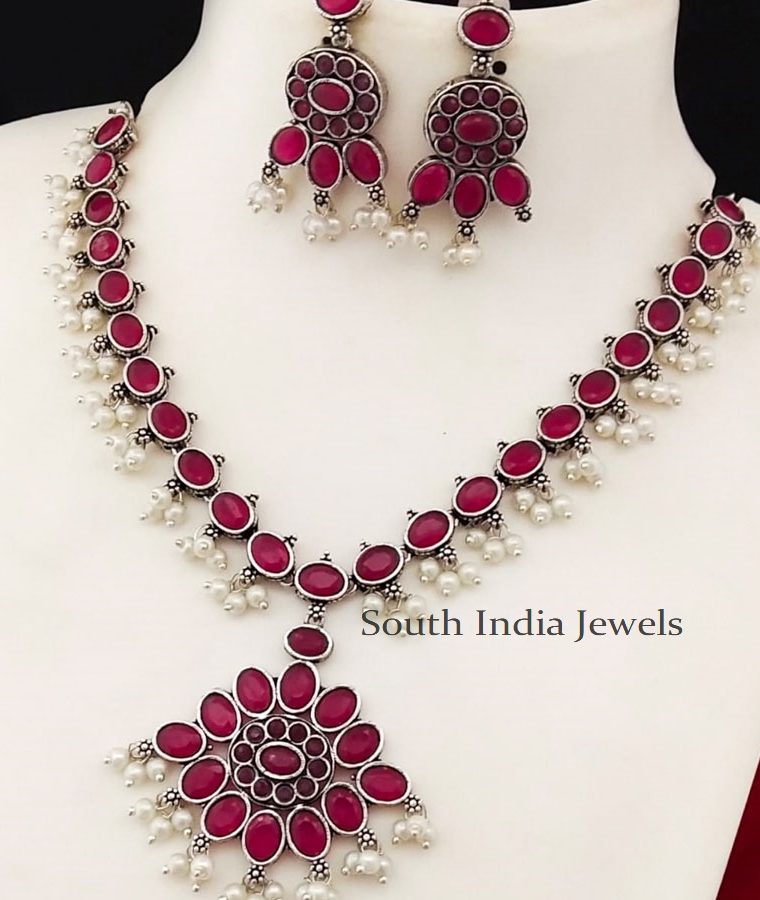 Ethnic Attigai Oxidised Necklace