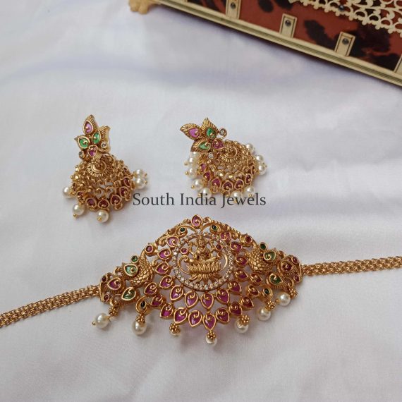 Ethnic Lakshmi Choker with Red Stones