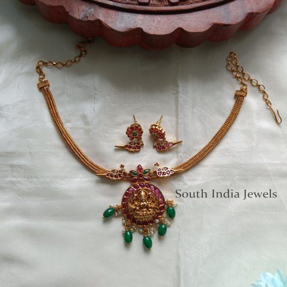 Ethnic Lakshmi Peacock Necklace Set