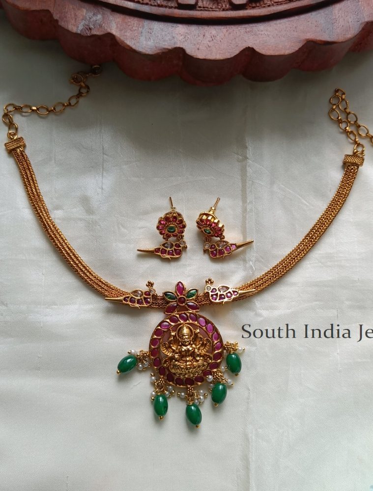 Ethnic Lakshmi Peacock Necklace Set