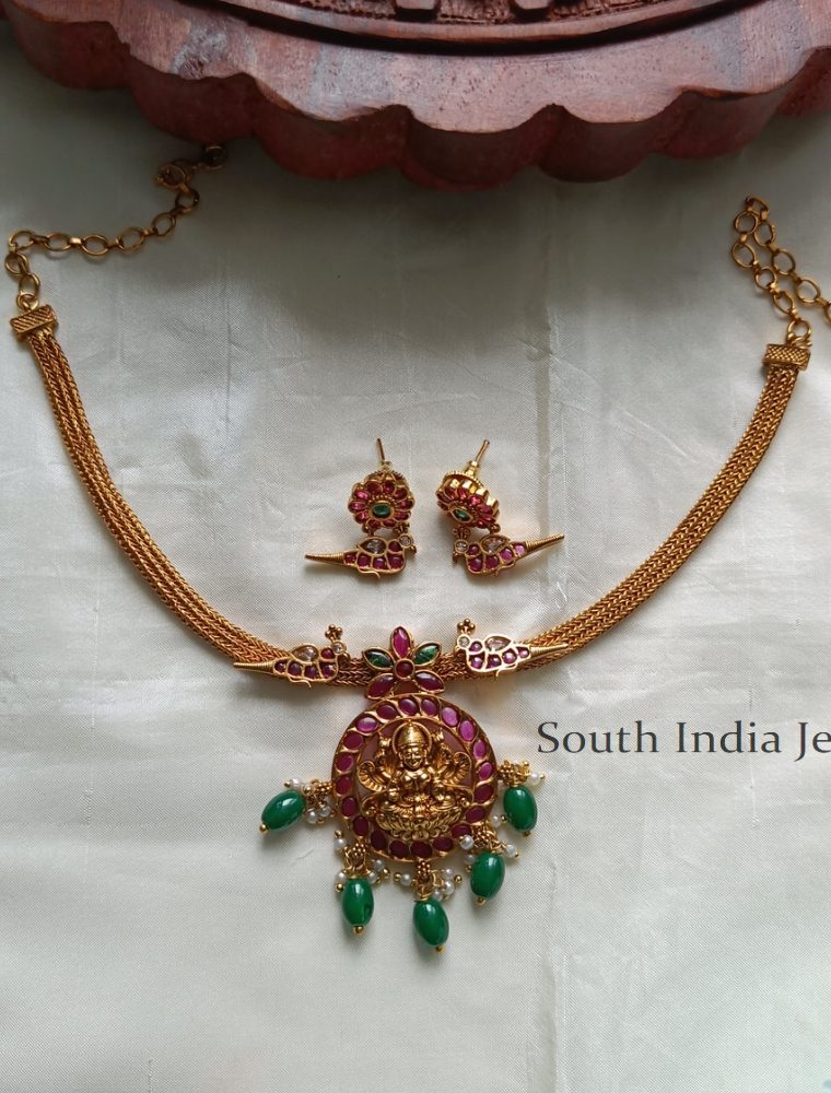 Ethnic Lakshmi Peacock Necklace Set