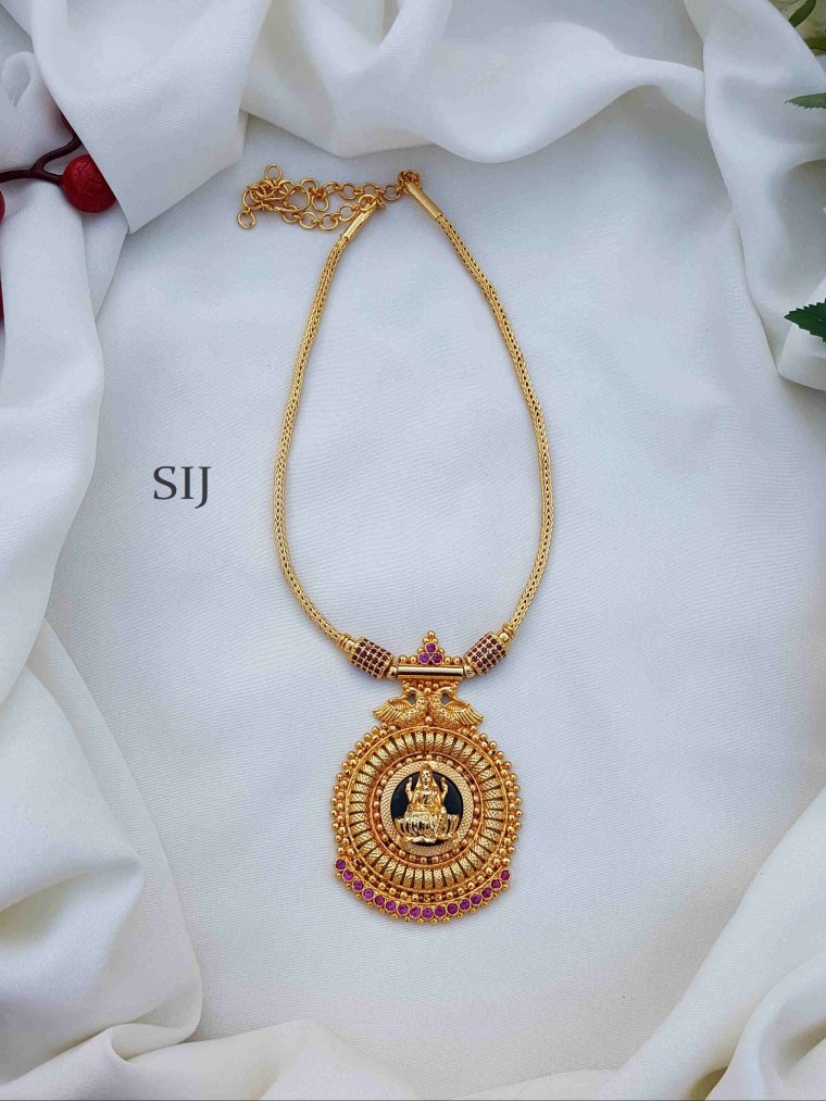 Ethnic Lakshmi Pendant AD Stone Necklace