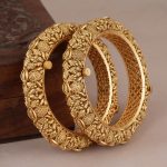 Fantastic Gold Plated Openable Kada Bangle Set