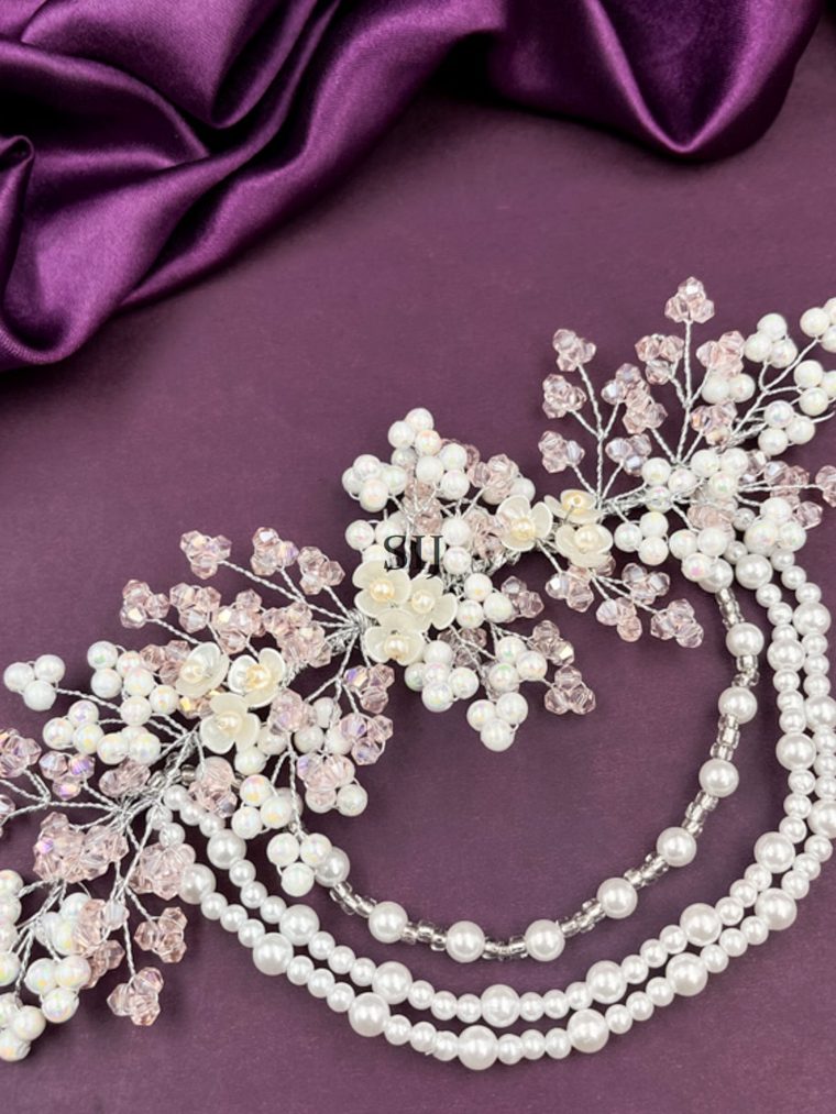 Fantastic Lomfox Crystal with Hanging pearl Hair Headband