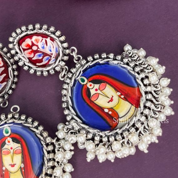 Fantastic Meenakari Radha Handmade Oxidised Earrings