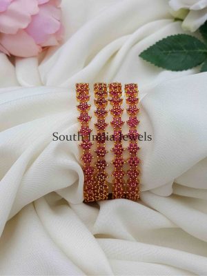 Fantstic Pink AD Stone Bangle set of 4