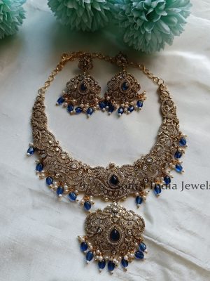 Gorgeous Dark Blue Victorian Necklace Set