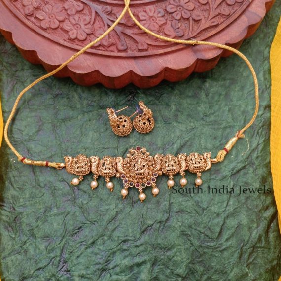 Gorgeous Gold Plated Choker with Jhumkas