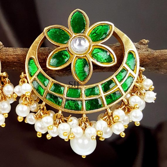 Gorgeous Kundan Jadau Chandabli Flower Earrings